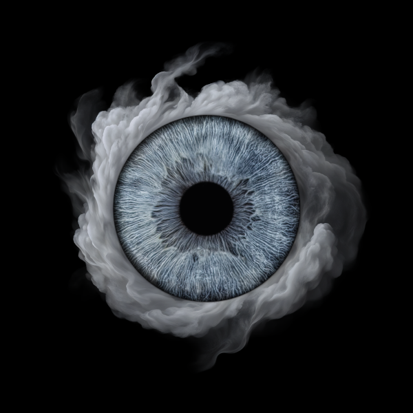 Modrá duhovka s efektem kouře